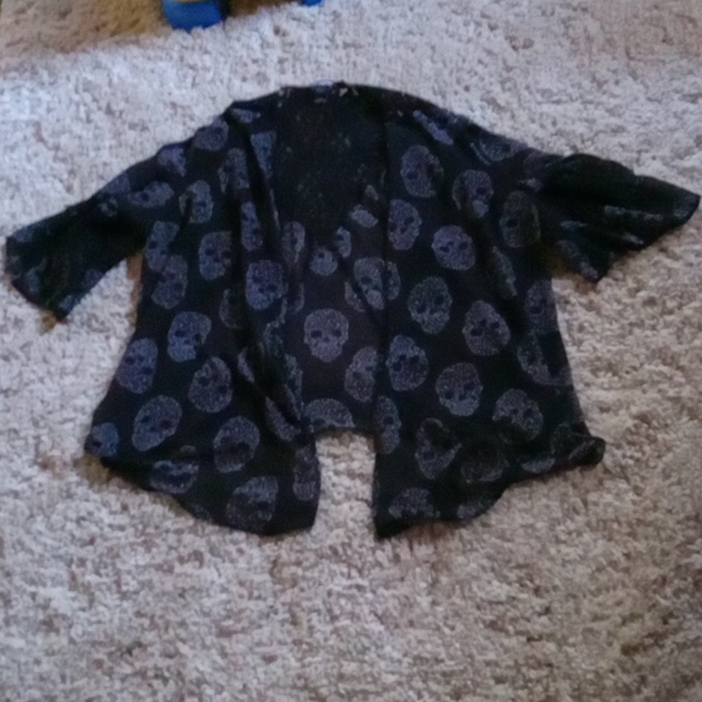 Black skull kimono
